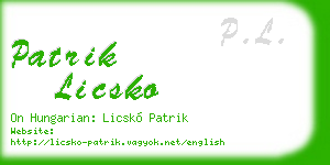 patrik licsko business card